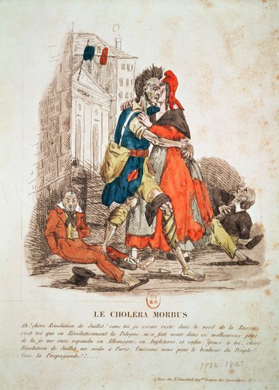 「ルコレラモルバス」、1830年革命後のコレラ流行の寓話、1832年 作： French School